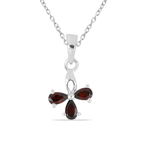 BUY NATURAL GARNET MULTI STONE PENDANT IN STERLING SILVER